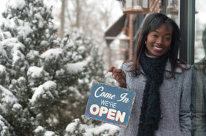 christmas open sign