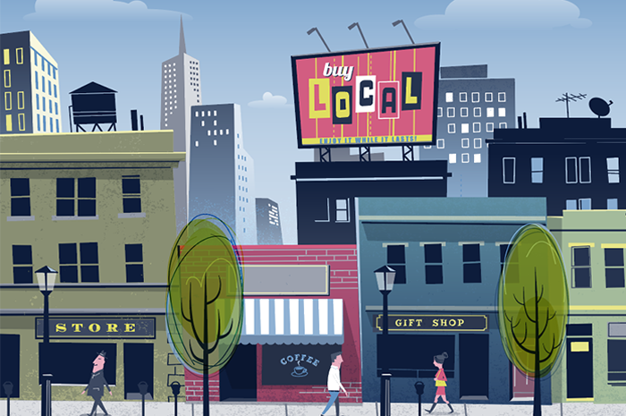 city shops illustration