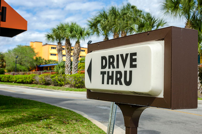 drive thru business sign