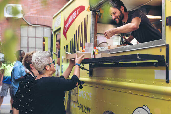 Food truck in the summer